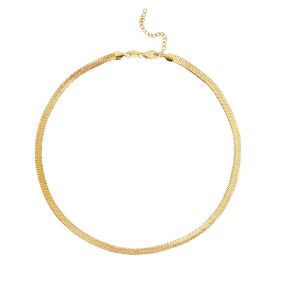 Jennifer Zeuner 14K Gold Plated Hamilton Herringbone Adjustable Necklace NWT